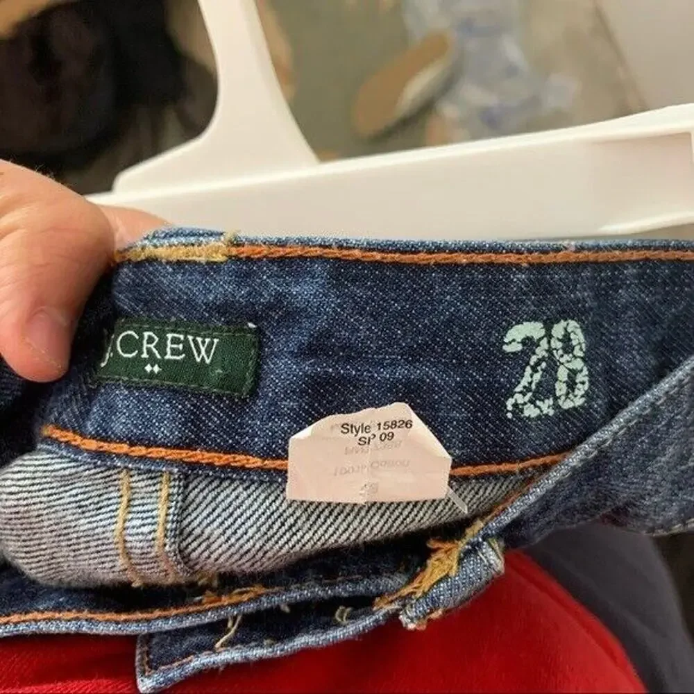 JCrew Mid Rise Vintage Slim Distressed Jeans 2009 Y2K Womens Size 28